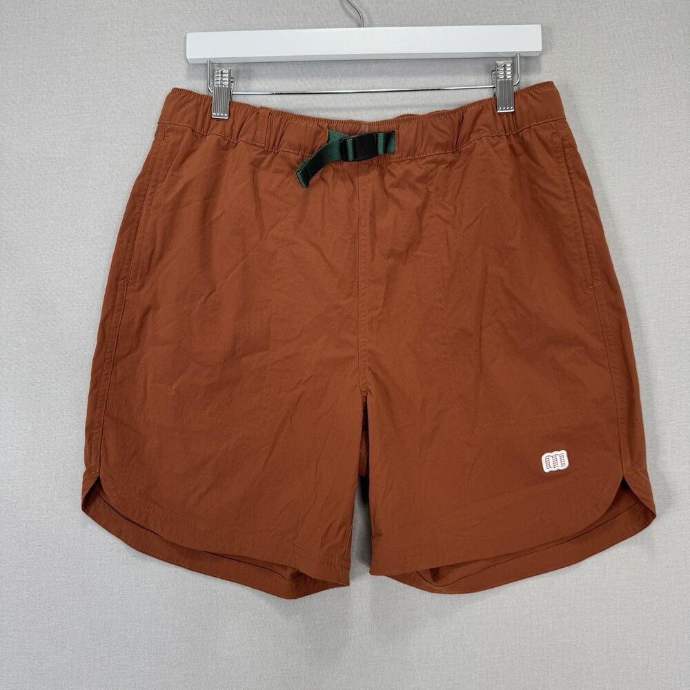 Topo Designs River Shorts Mens L Orange Trail Outdoor Belted 6" Gorpcore Hiking